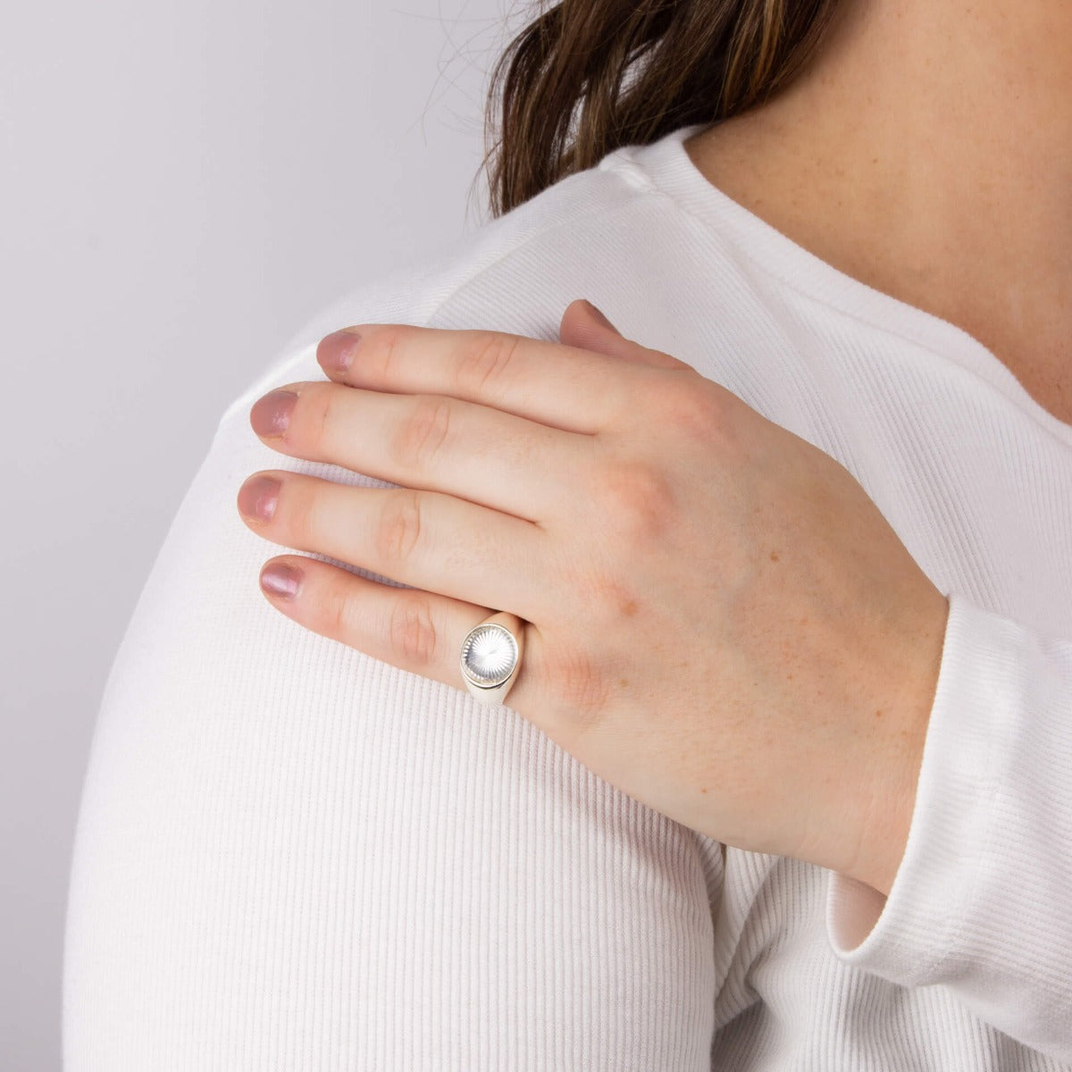 Diamond Cut Signet Ring
