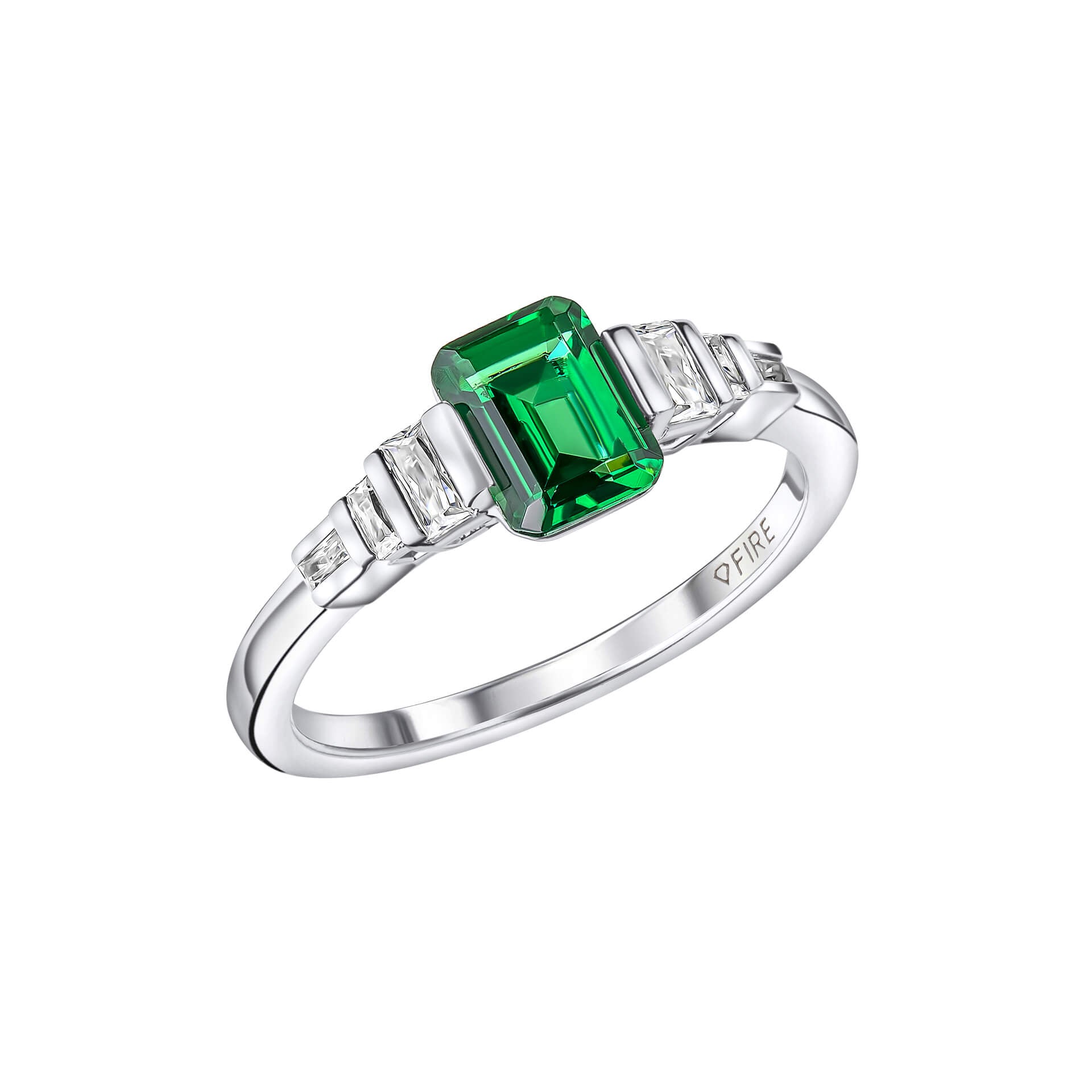 Emerald Cut Zirconia Ring