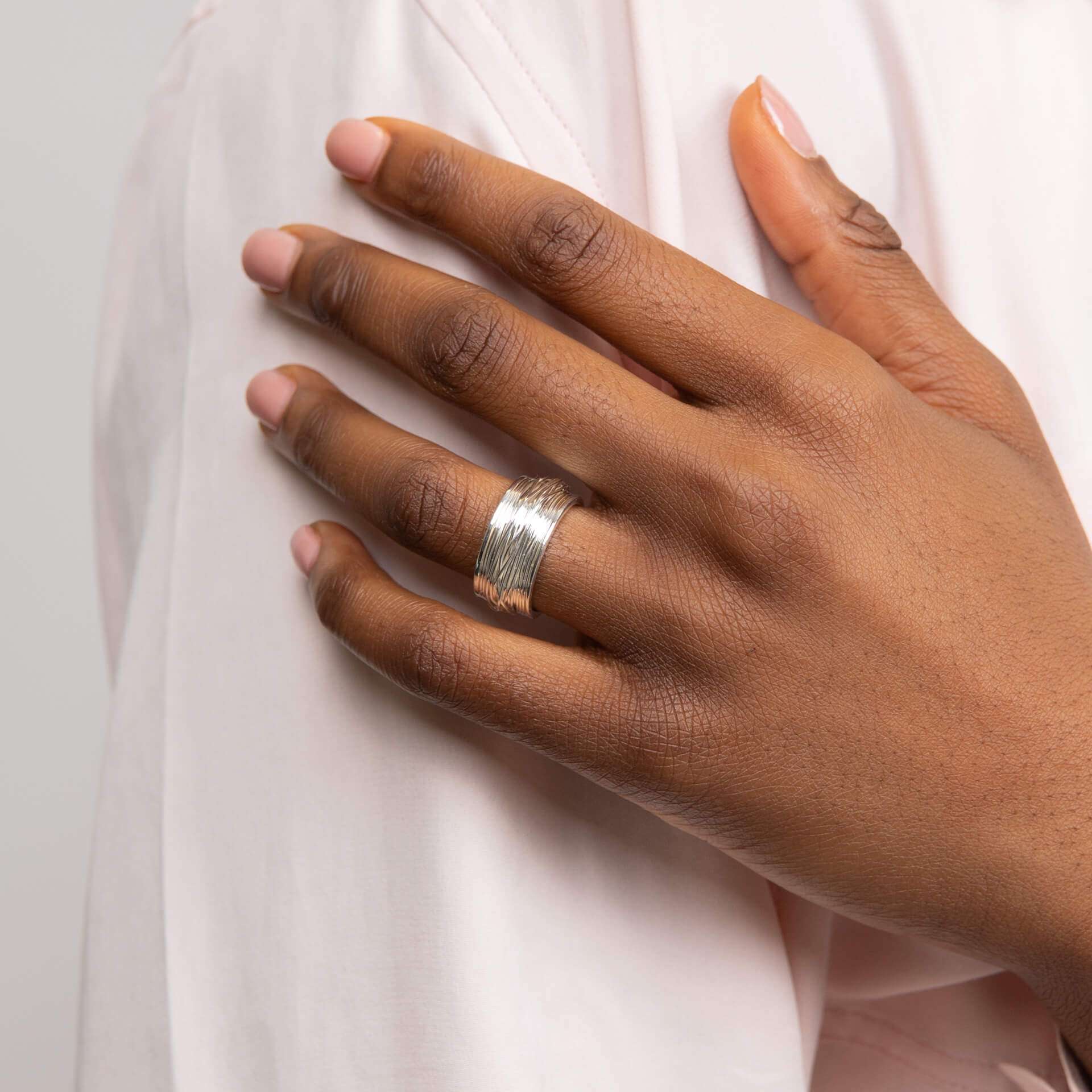 Wrapped Wire Wide Band Ring