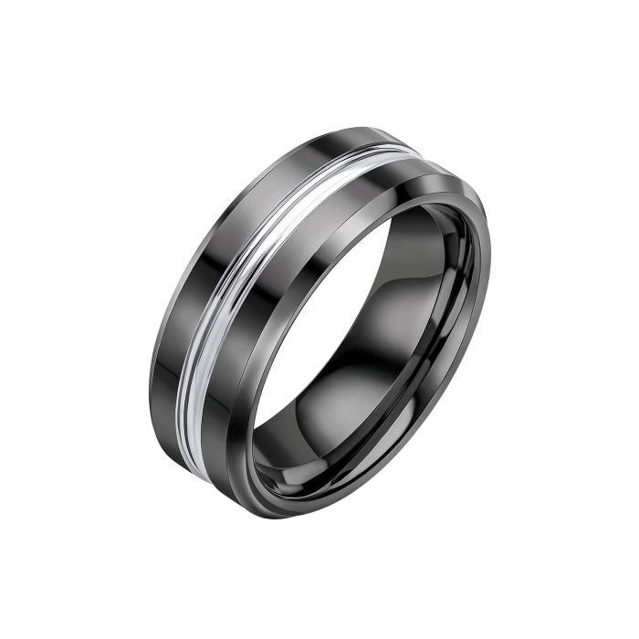 Tungsten Ring with IP Black Plating