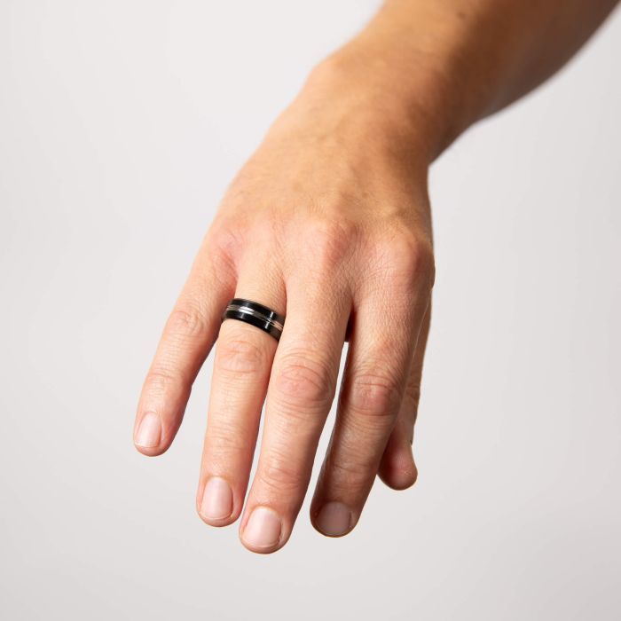 Tungsten Ring with IP Black Plating