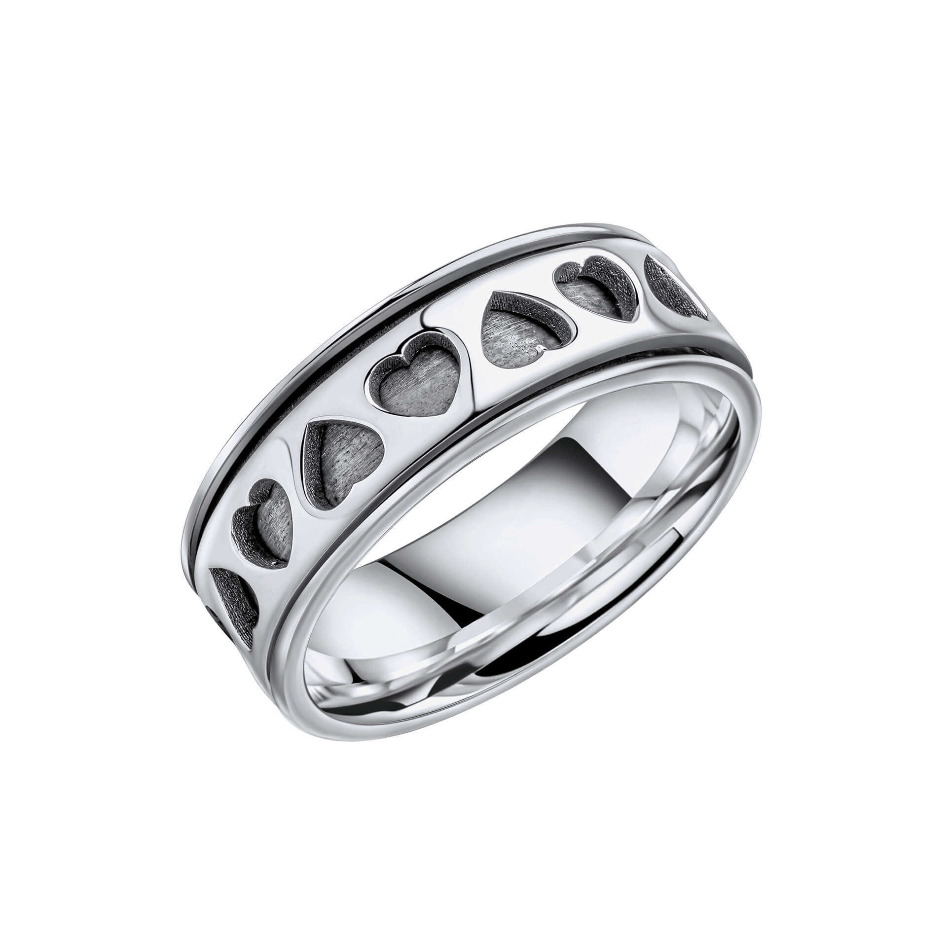 Heart Cut Out Design Spinner Ring