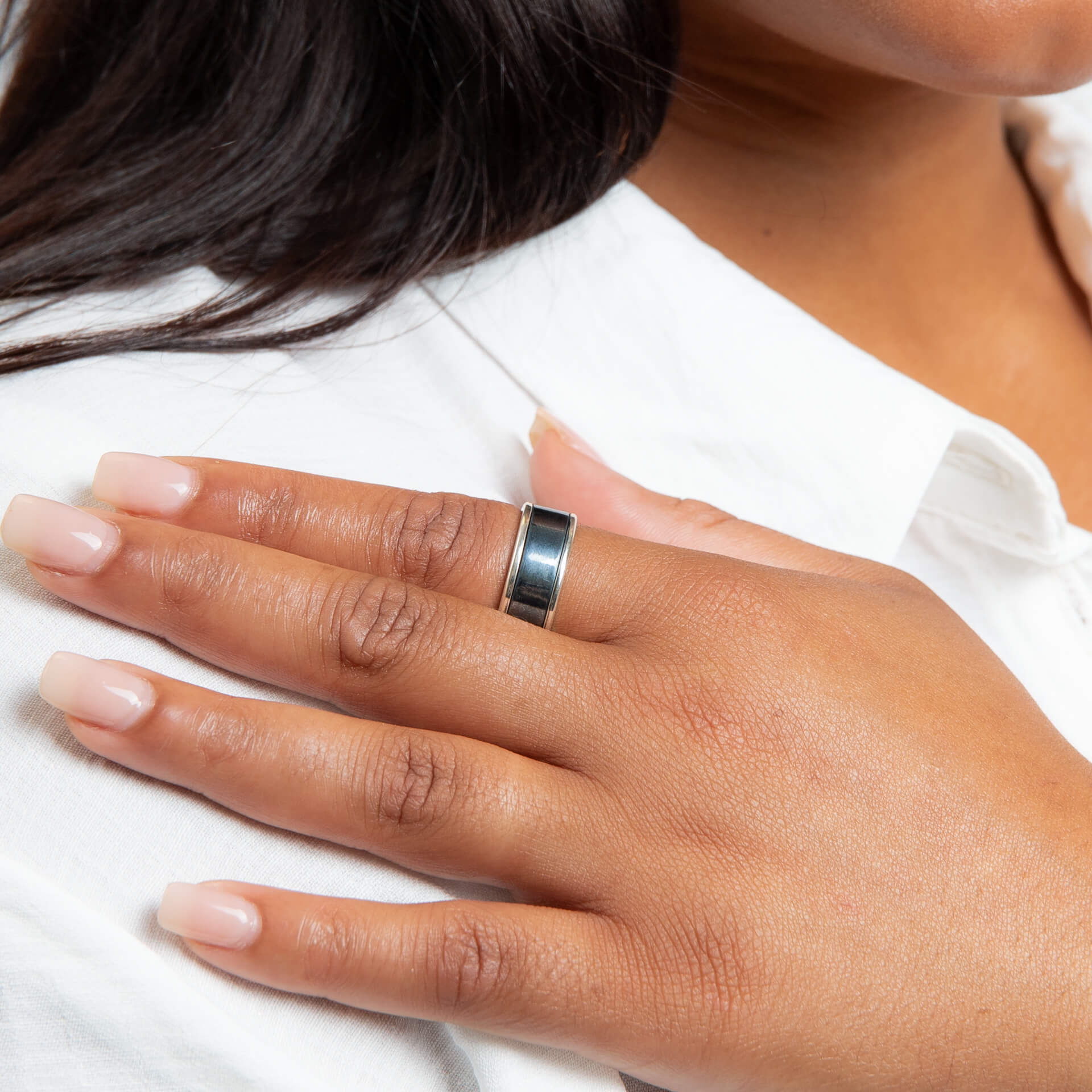 Brushed Design Spinner Ring