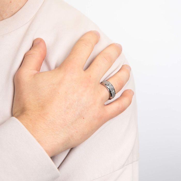 Step Edge Stainless Steel Spinner Ring