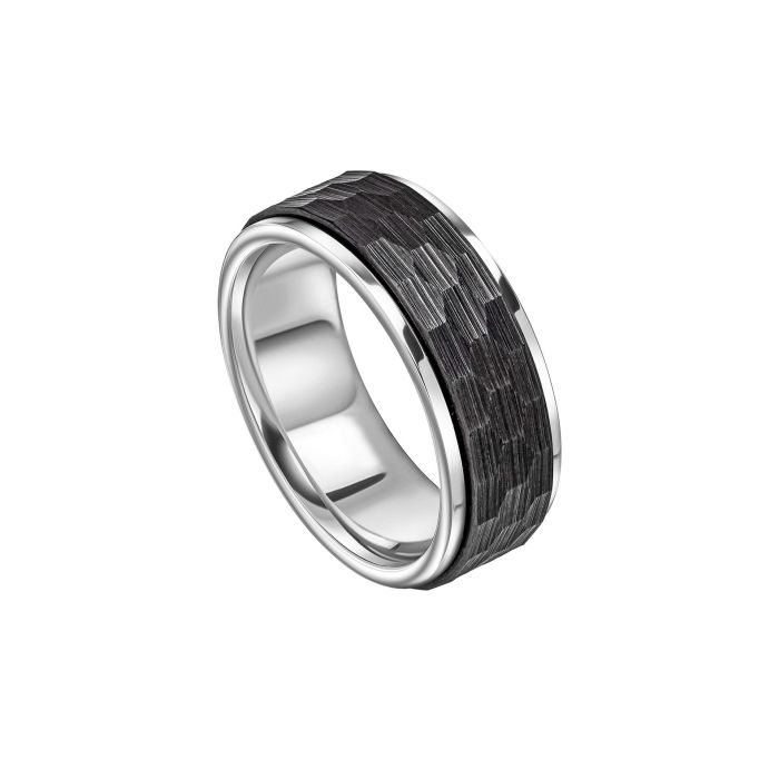 Faceted Stainless Steel Spinner Ring