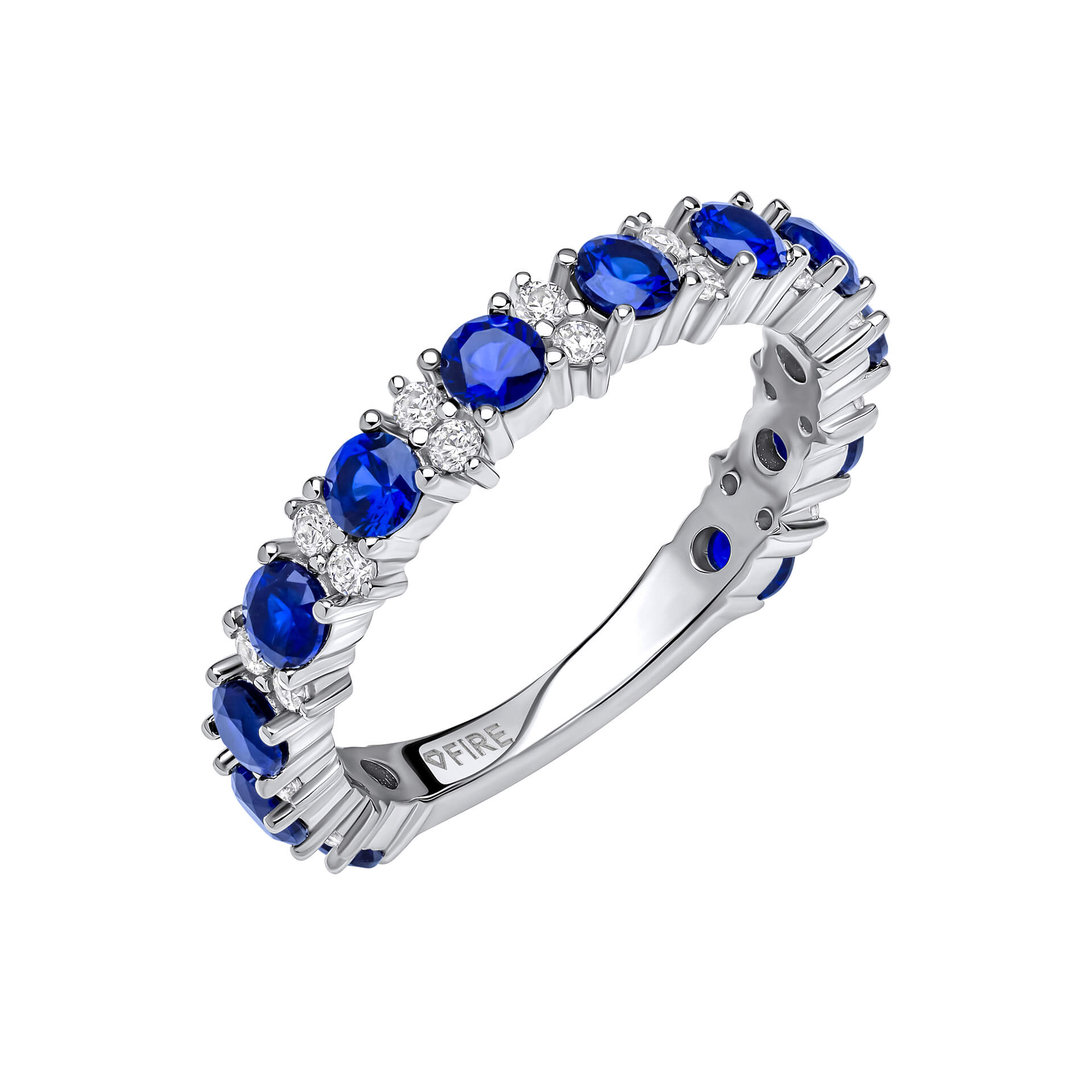 Two Tone Zirconia 3/4 Eternity Ring