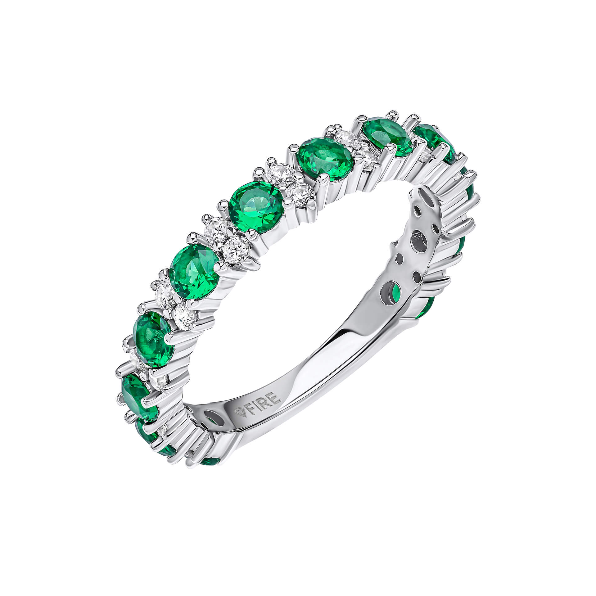 Two Tone Zirconia 3/4 Eternity Ring