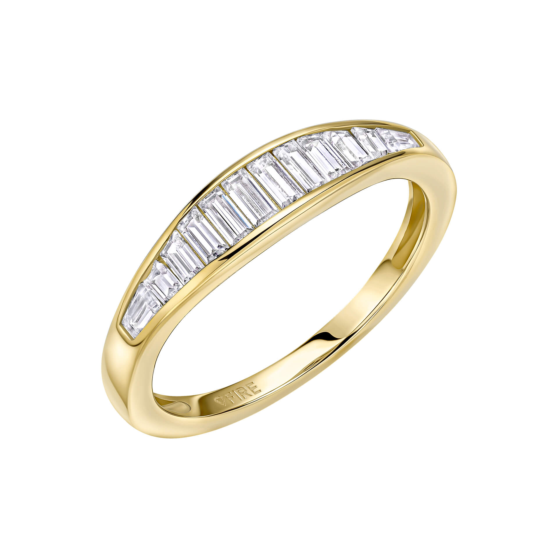 Channel Set Baguette Zirconia Ring