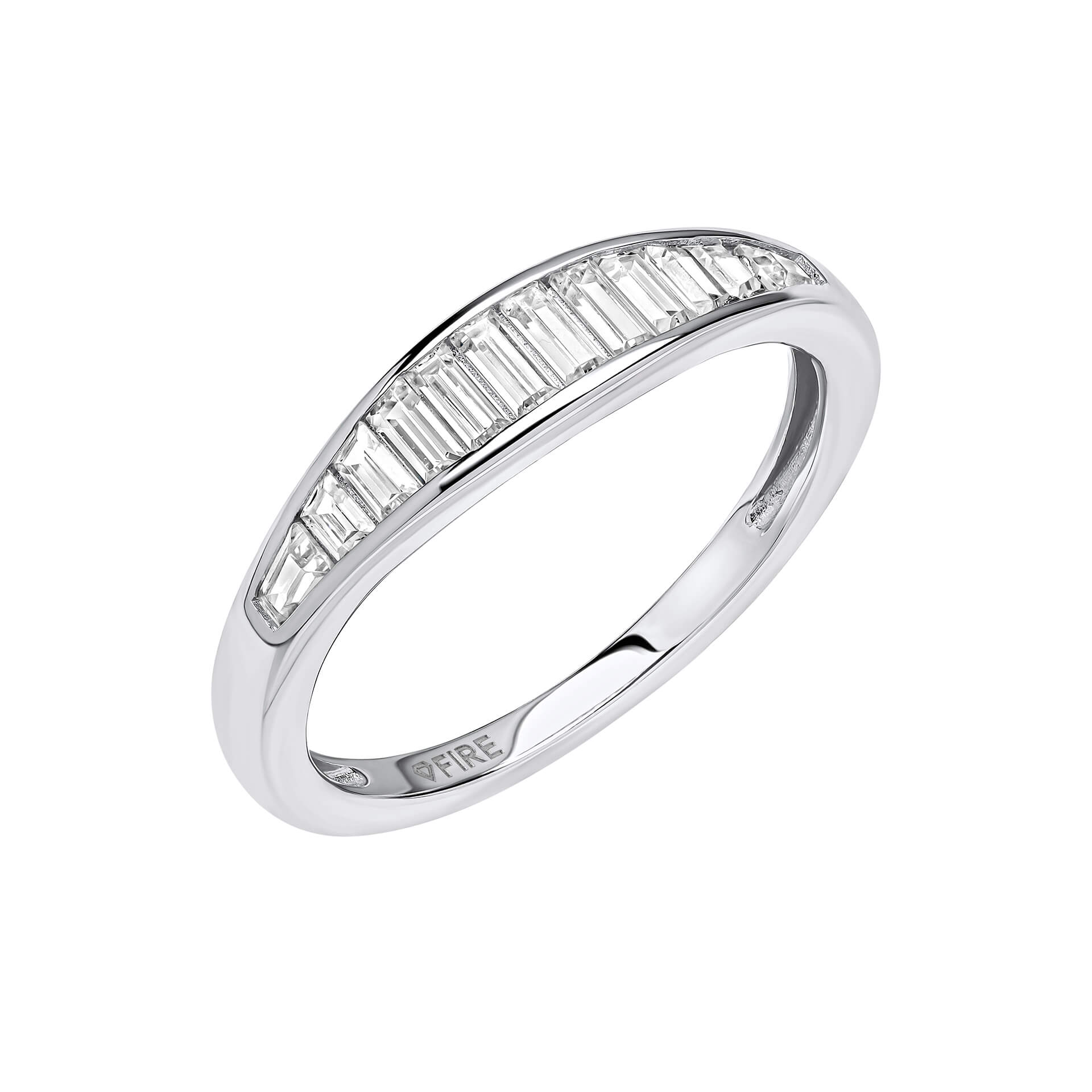 Channel Set Baguette Zirconia Ring