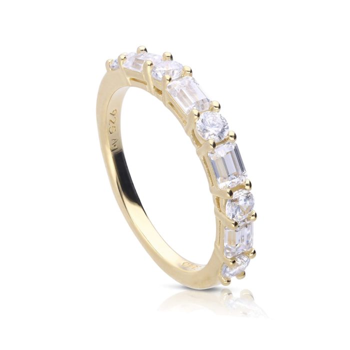 Baguette and Round Zirconia Ring