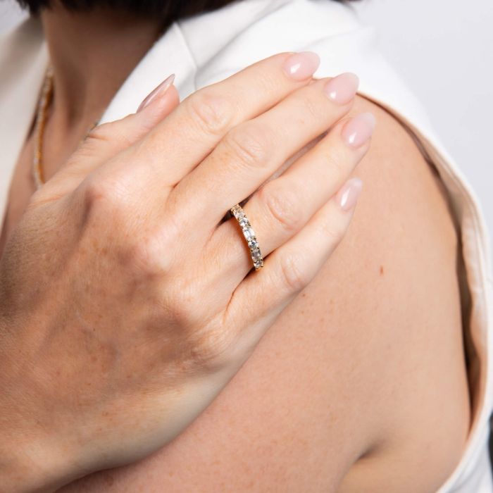 Baguette and Round Zirconia Ring