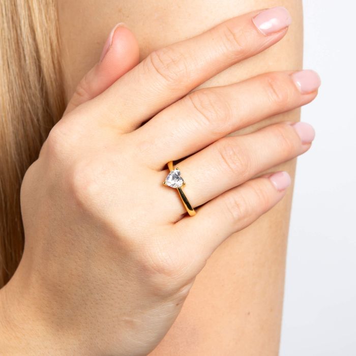 Solitaire Heart Shaped Zirconia Ring
