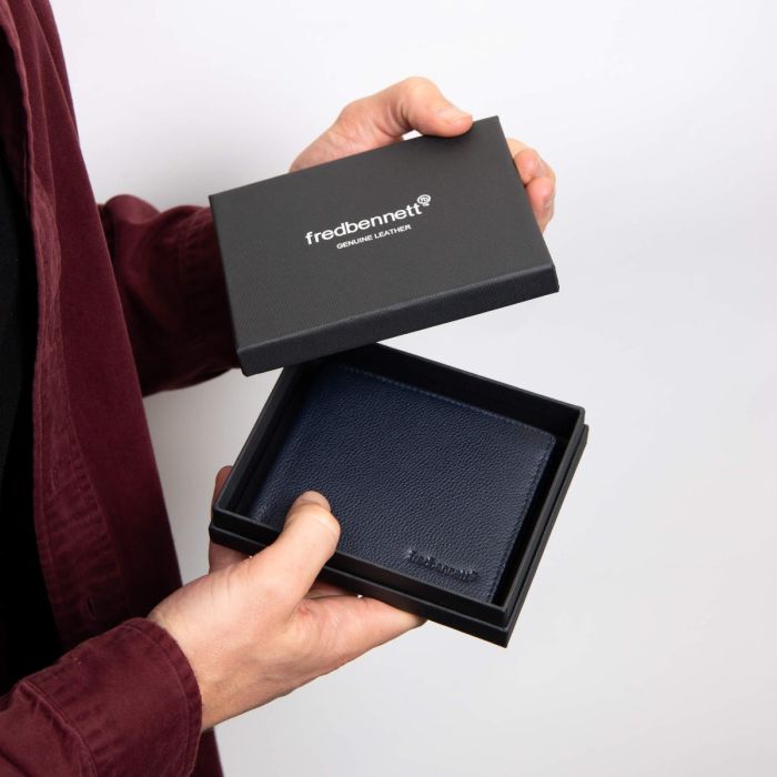Navy Blue Leather Wallet