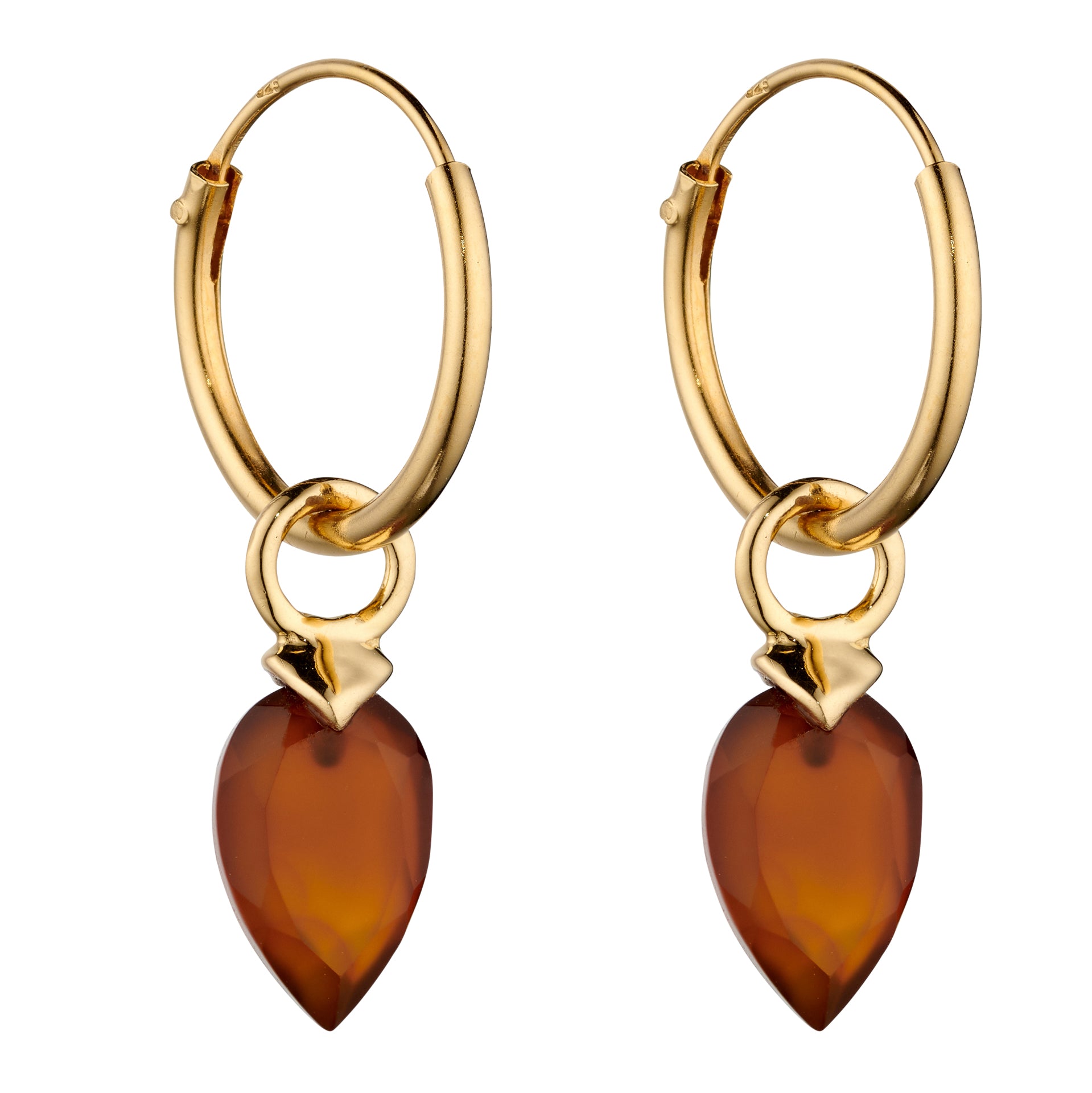 Chalcedony Birthstone Hoop Earring Charms