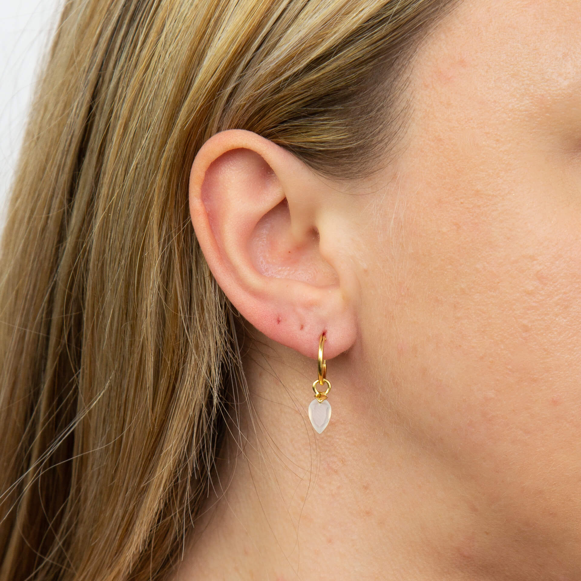 Chalcedony Birthstone Hoop Earring Charms
