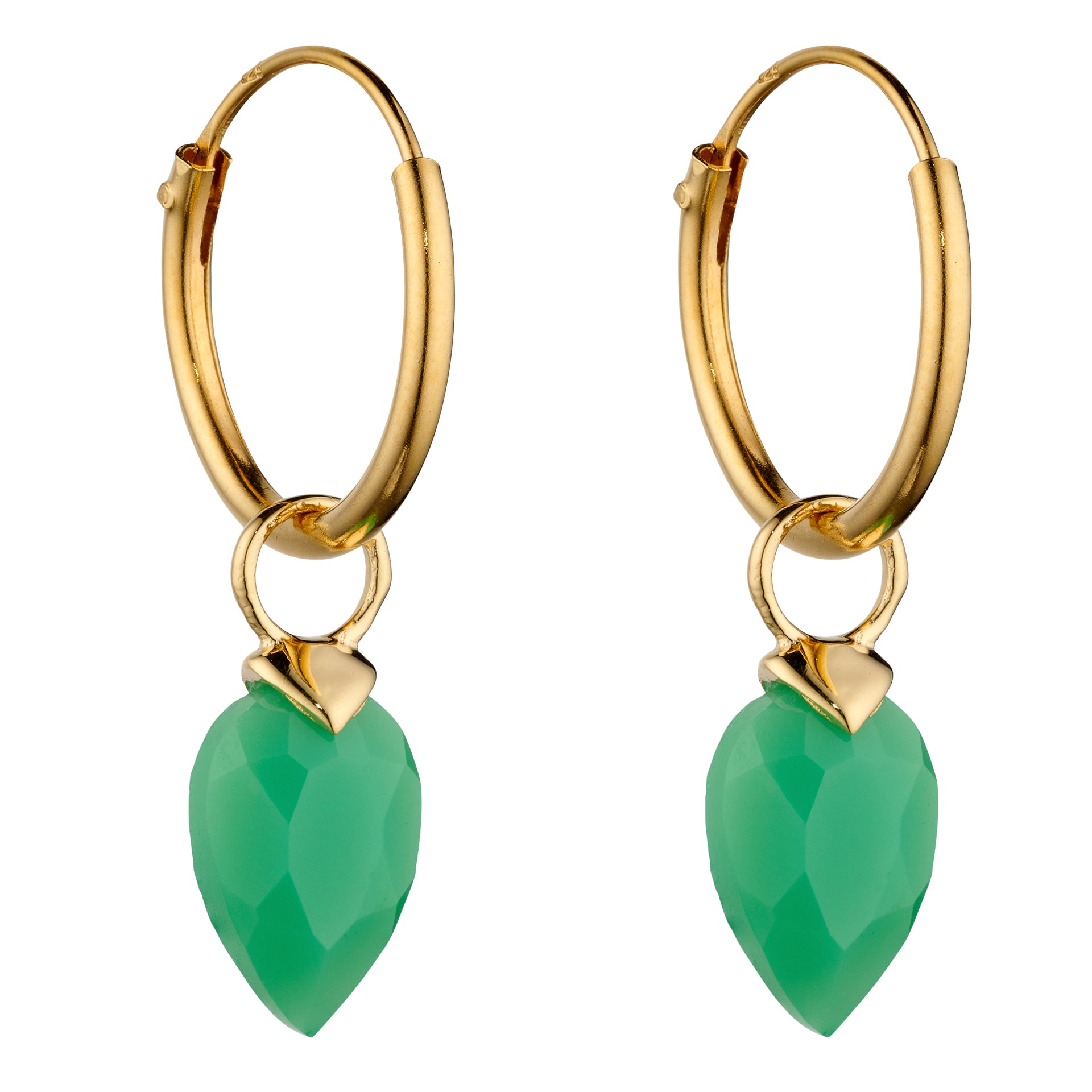 Chalcedony Birthstone Hoop Earring Charms