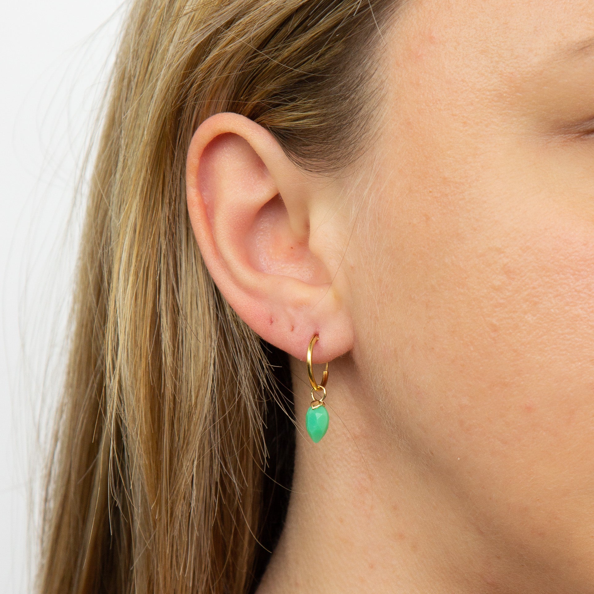 Chalcedony Birthstone Hoop Earring Charms