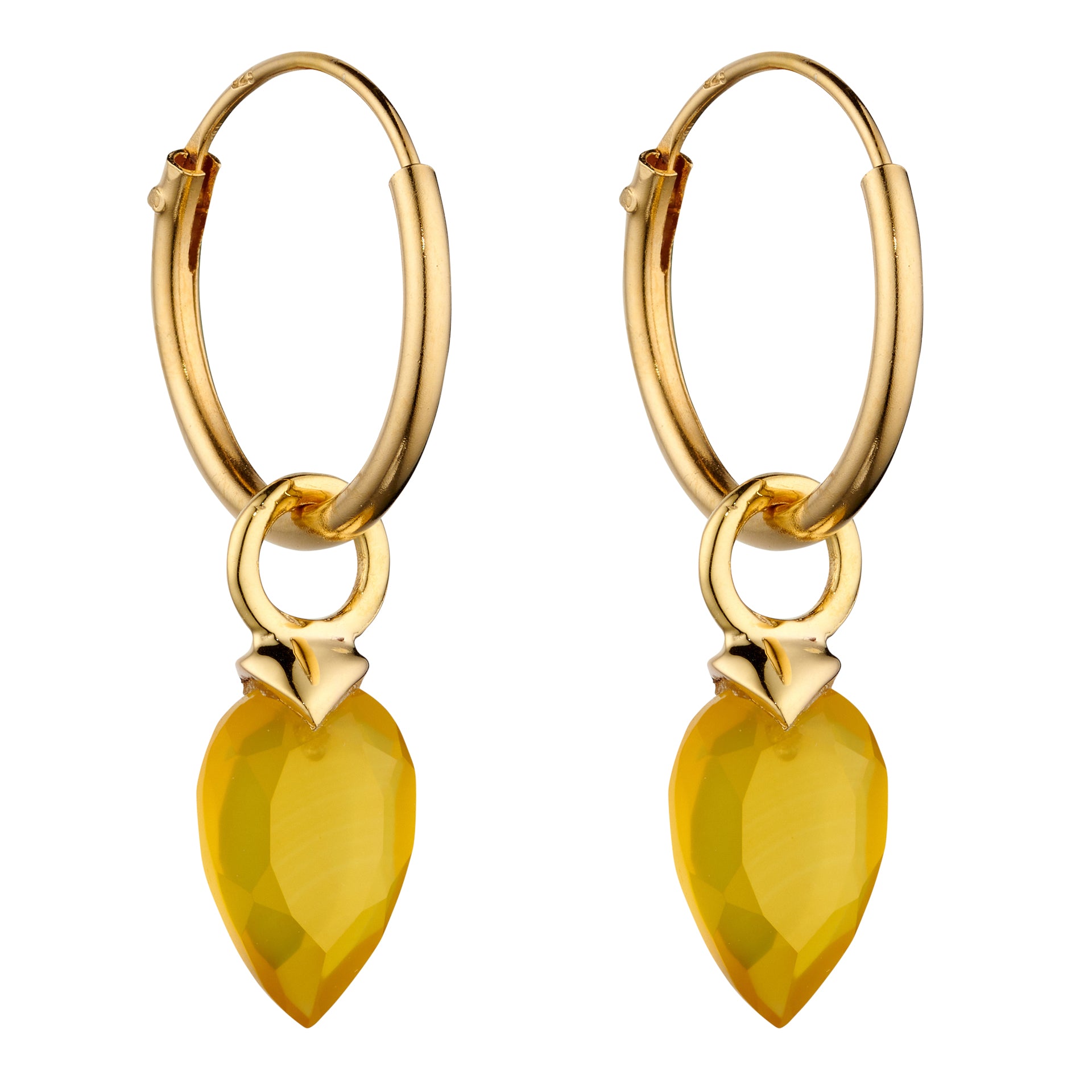 Chalcedony Birthstone Hoop Earring Charms