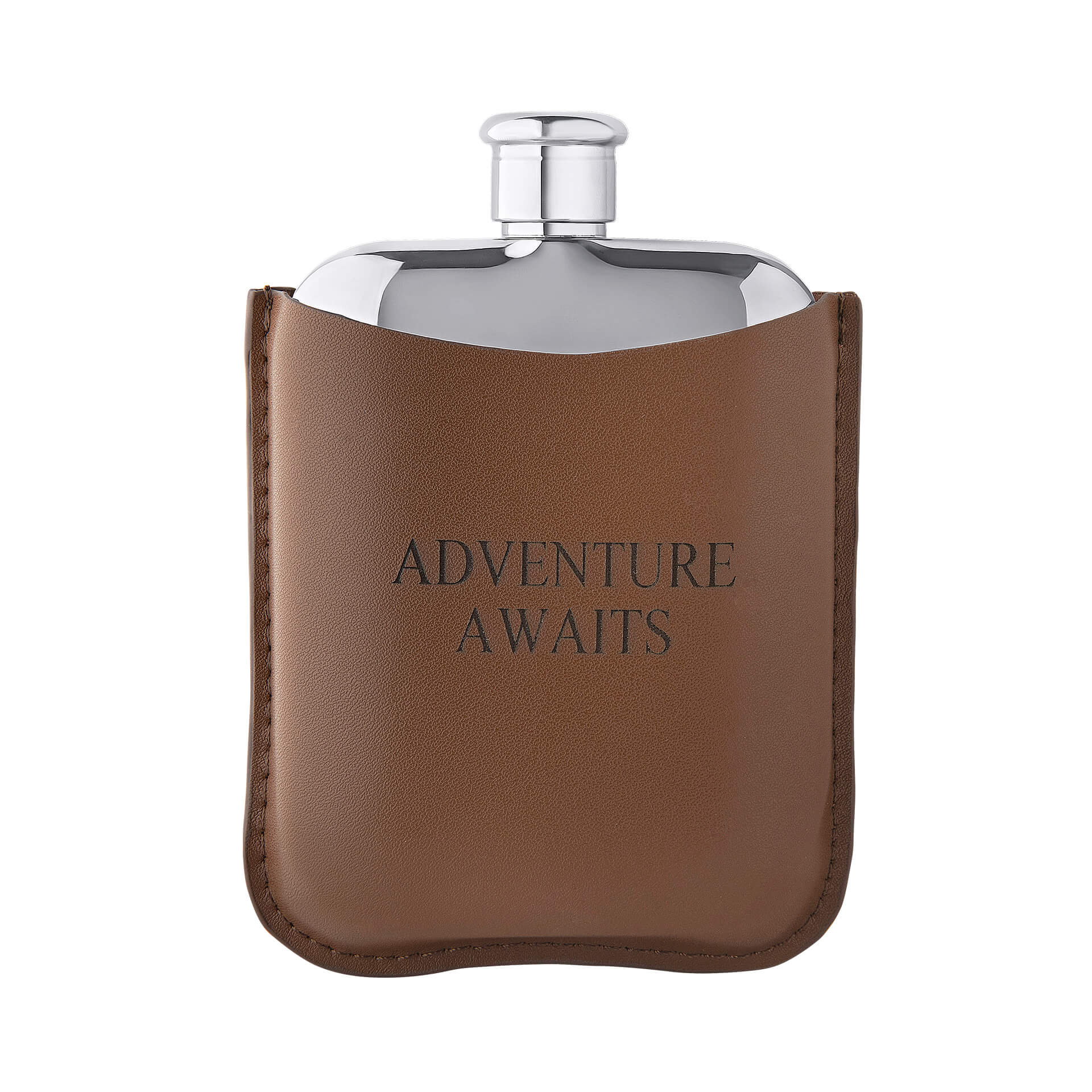 Hip Flask with Leather Sleeve