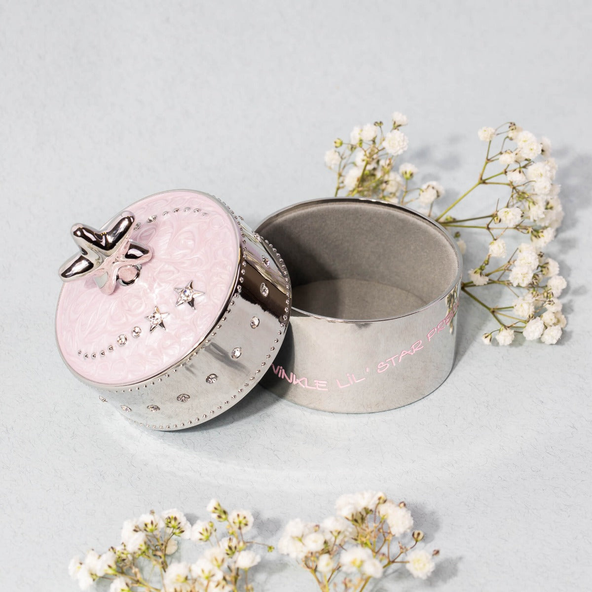Pink Star Music Trinket Box with Crystal