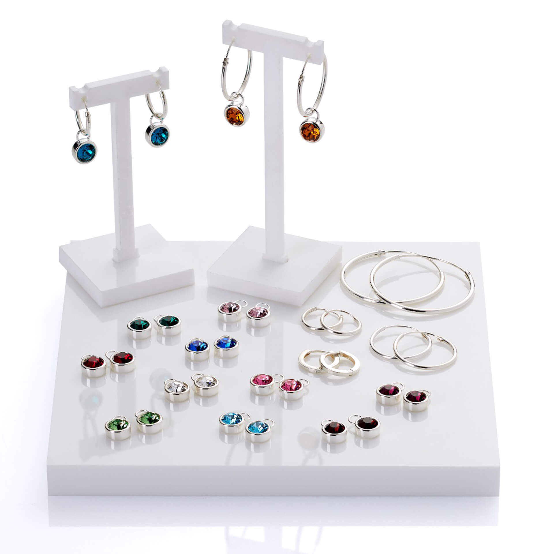 Crystal Birthstone Assembled Hoop Earrings Pack