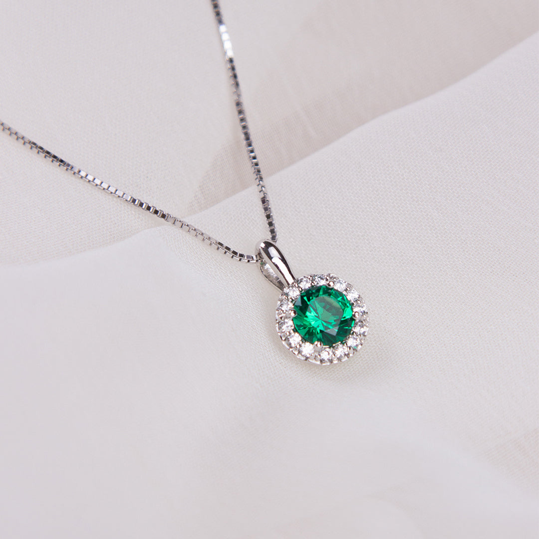 Round Colour Pave Pendant