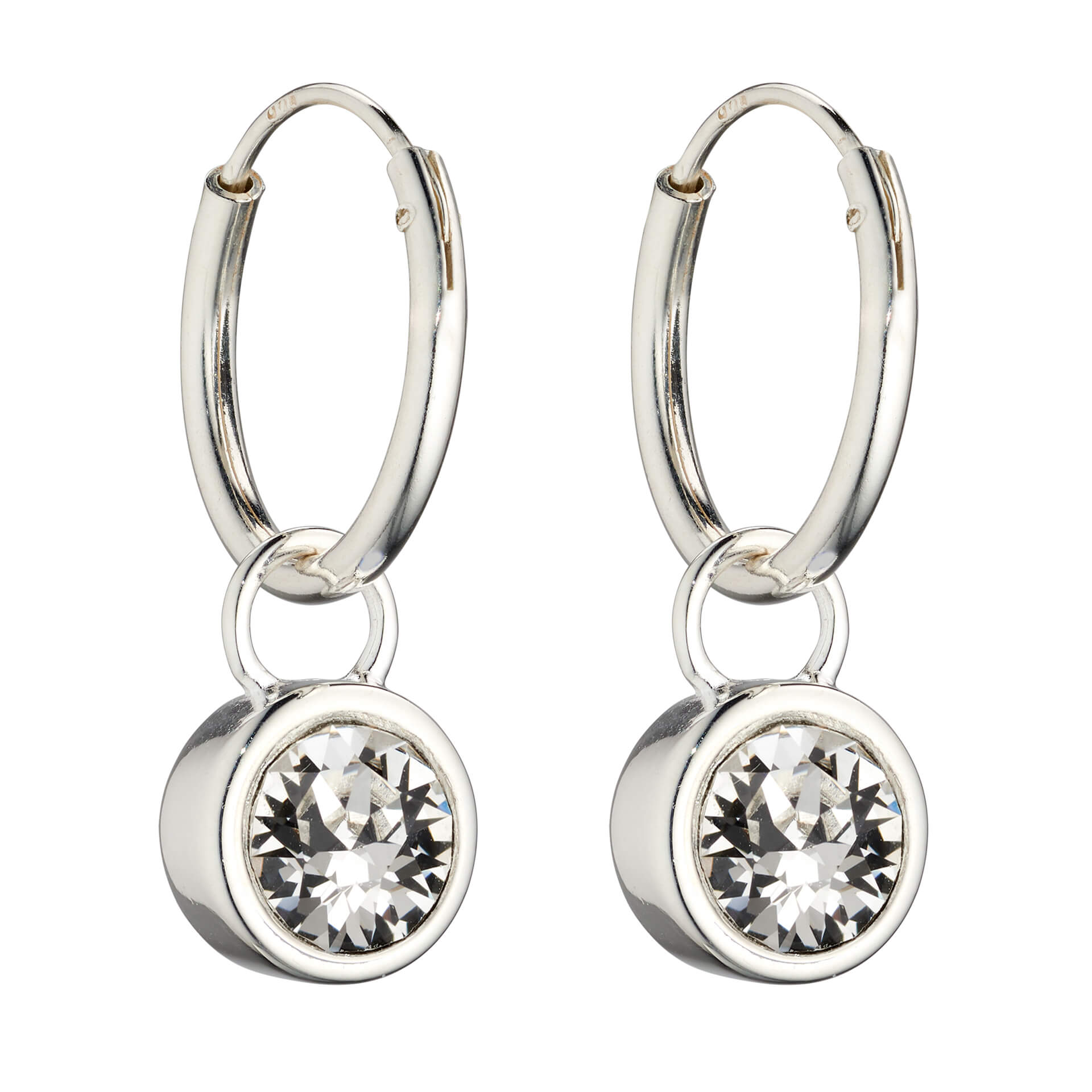 Crystal Birthstone Hoop Earring Charms
