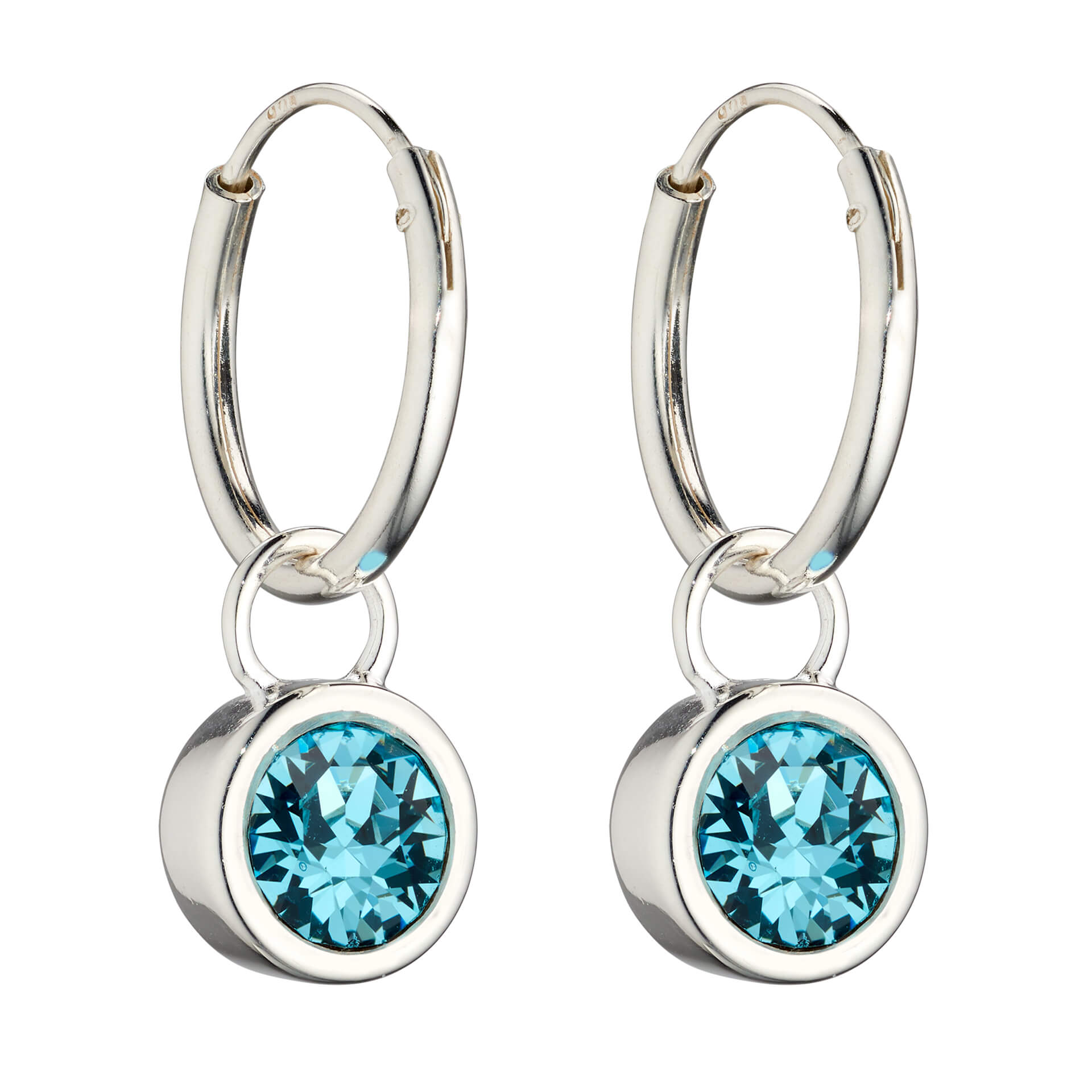 Crystal Birthstone Hoop Earring Charms
