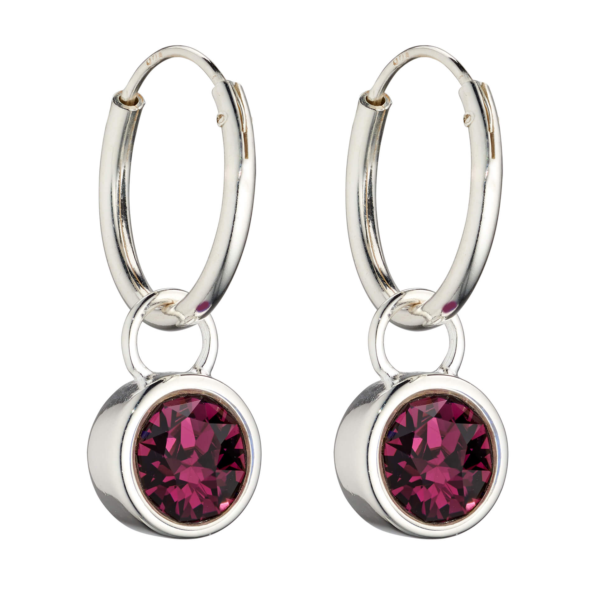 Crystal Birthstone Hoop Earring Charms