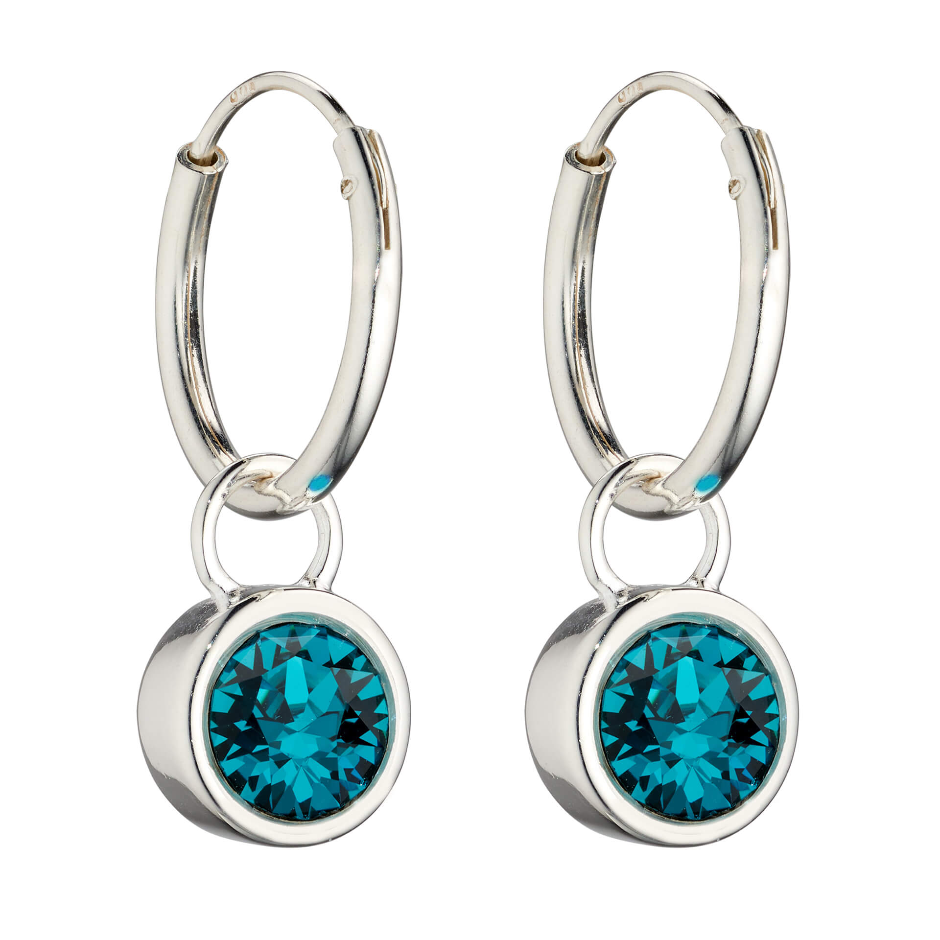 Crystal Birthstone Hoop Earring Charms