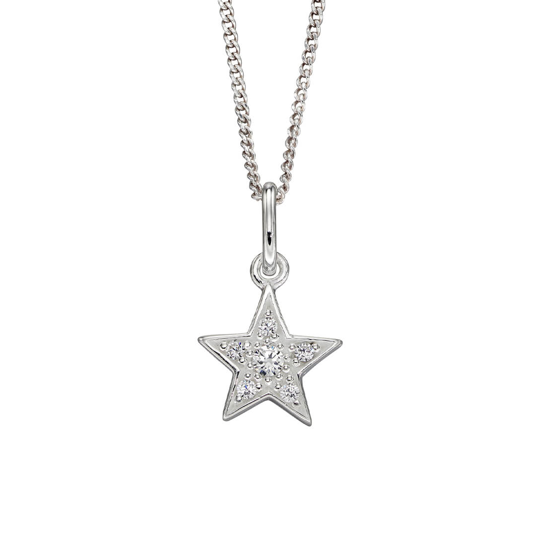 Pave Set Star Pendant with Cubic Zirconia