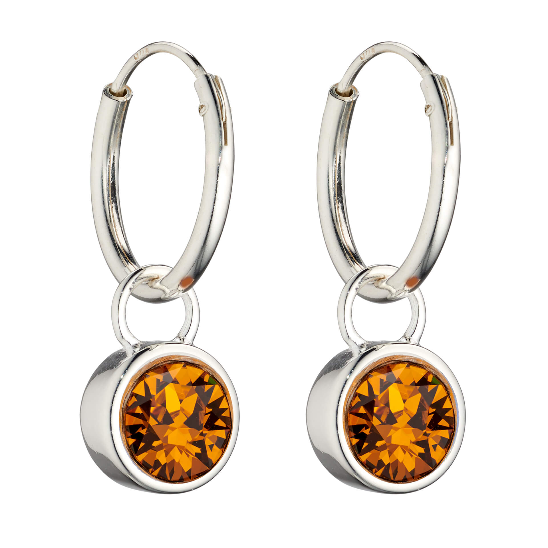 Crystal Birthstone Hoop Earring Charms
