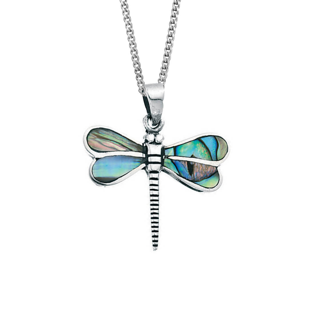 Dragonfly Paua Shell Pendant