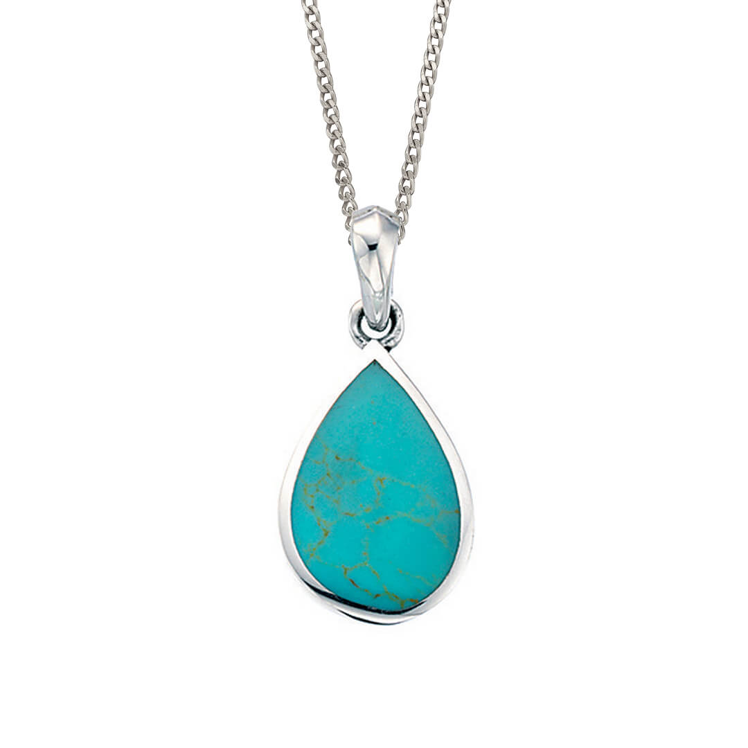 Synthetic Turquoise Teardrop Pendant