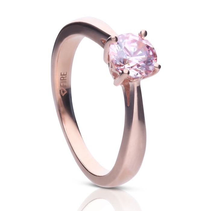 Pink Zirconia Solitaire Ring
