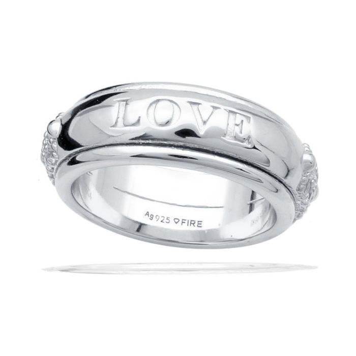 Love Textured Spinner Ring