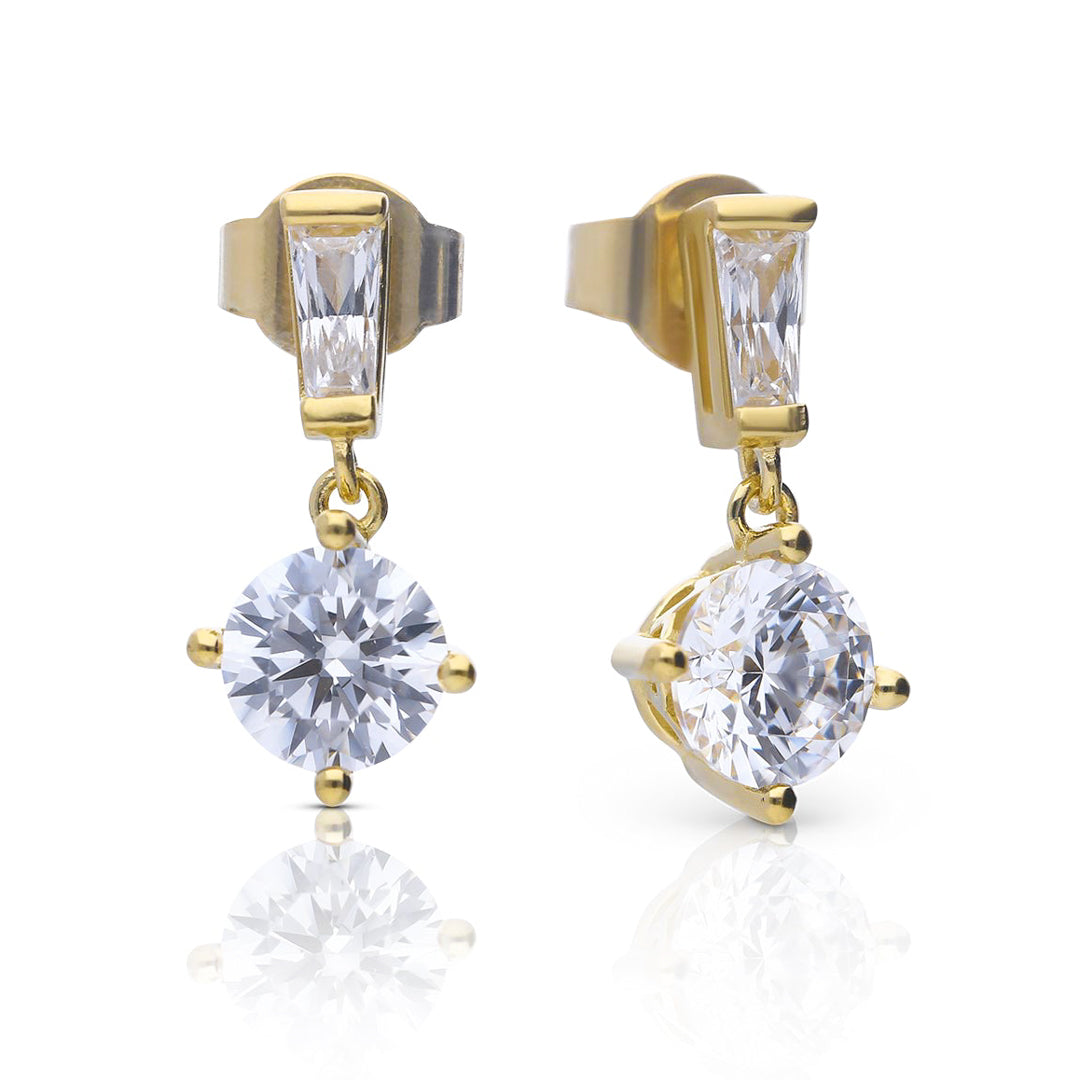Zirconia Drop Stud Earrings
