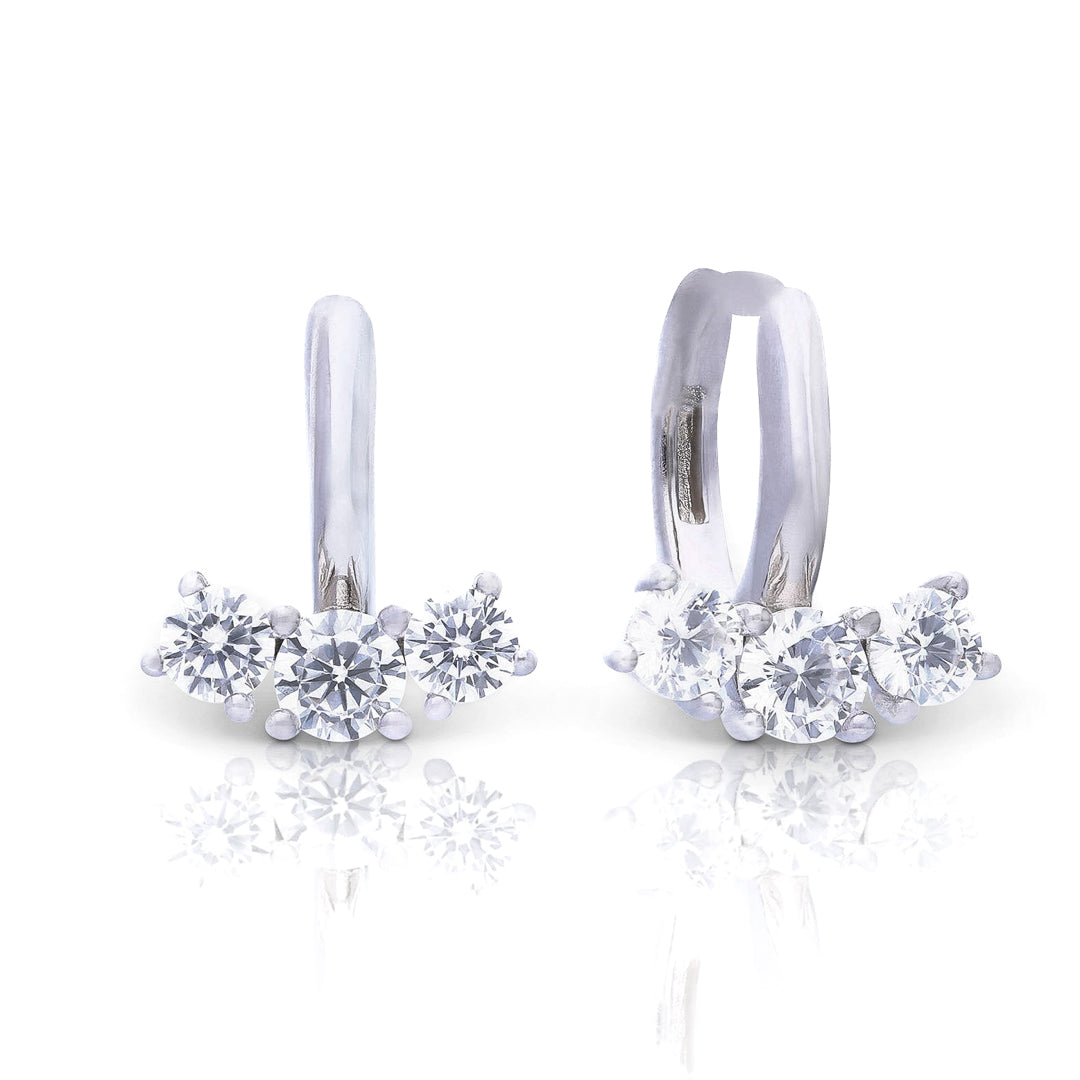Trilogy Zirconia Hoop Earrings