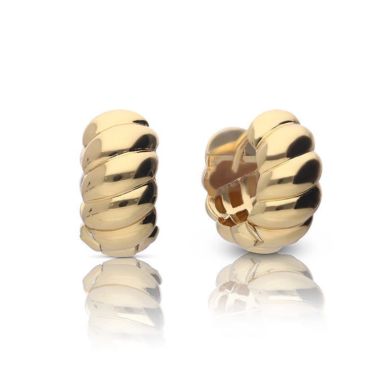 Plain Ridged Hoop Earrings