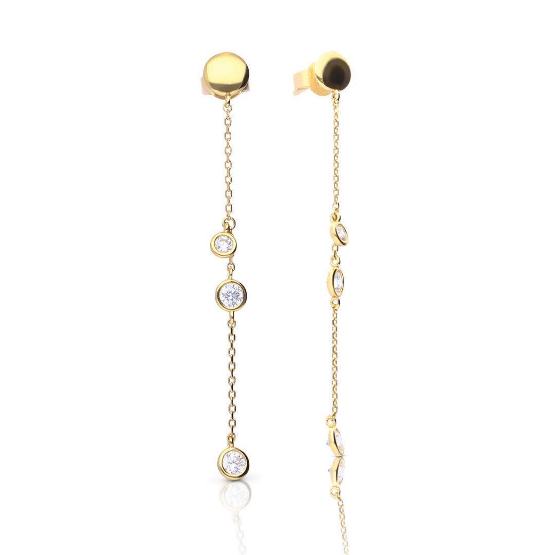 Bezel Set Zirconia Drop Earrings