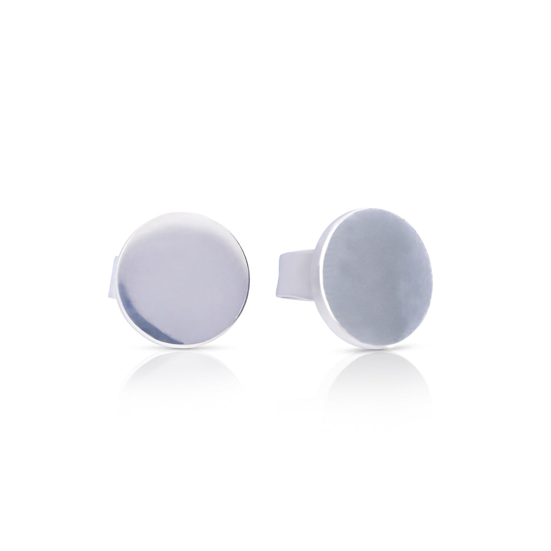 Plain Disc Stud Earrings