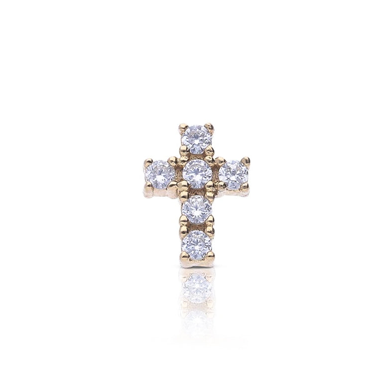 Single Cross Stud Earring