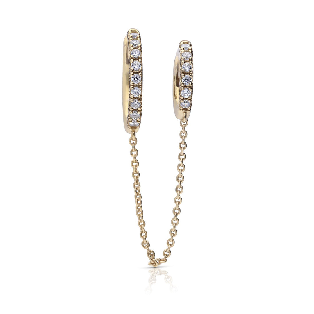 Double Hoop Earring with Chain Connector