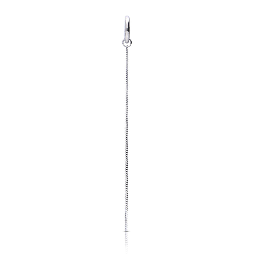 Single Plain Hoop Earring with Chain Drop