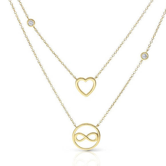 Infinity Heart Double Necklace