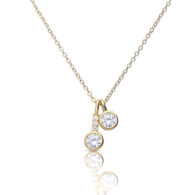 Double Zirconia Pendant Necklace