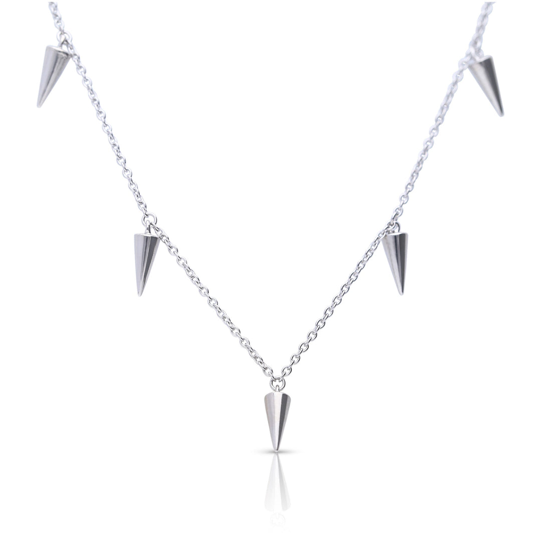 Plain Spiked Station Necklace