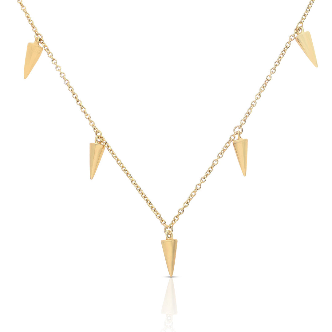 Plain Spiked Station Necklace