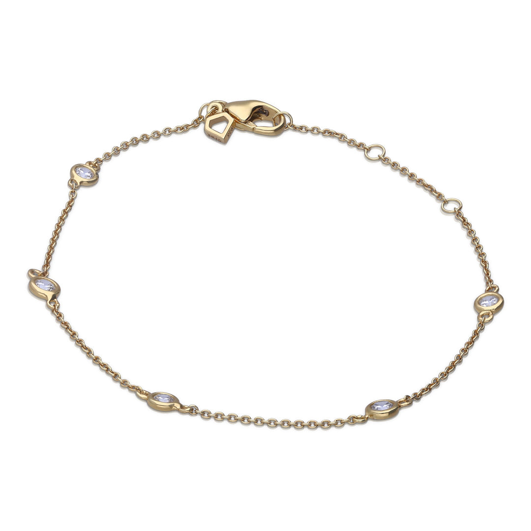 Bezel Set Zirconia Station Bracelet