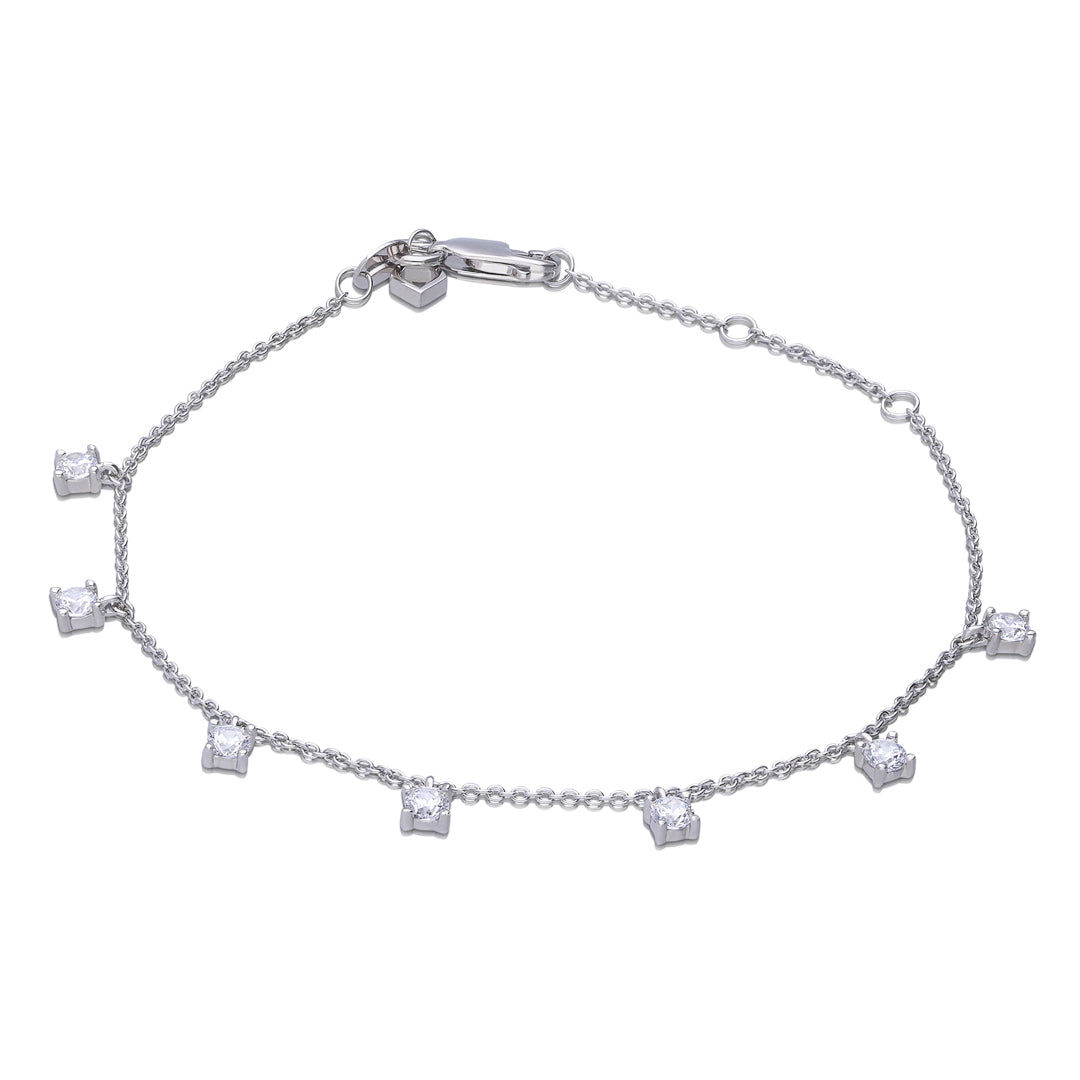 Claw Set Zirconia Station Bracelet